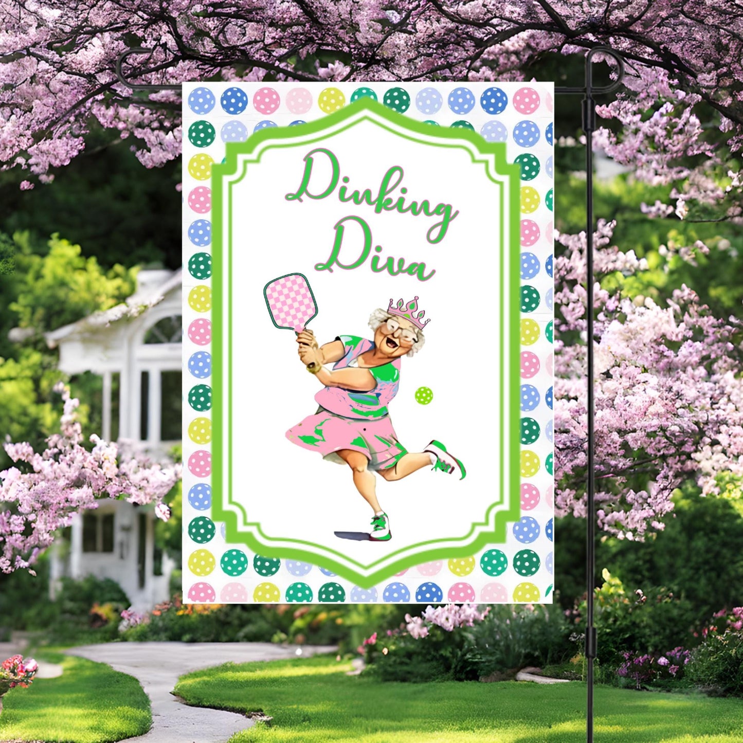 Dinking Diva Custom Garden Flag