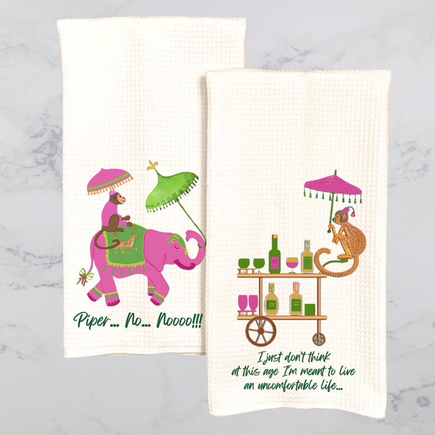 White Lotus Tea Towel Set - Piper No and Uncomfortable Life