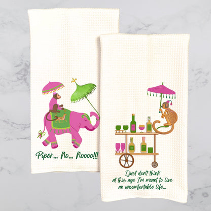 White Lotus Tea Towel Set - Piper No and Uncomfortable Life