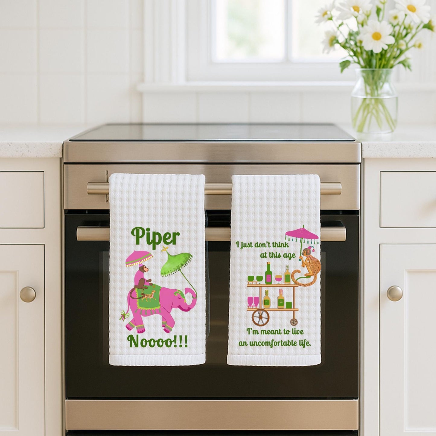 White Lotus Piper & Uncomfortable Life Tea Towel Set