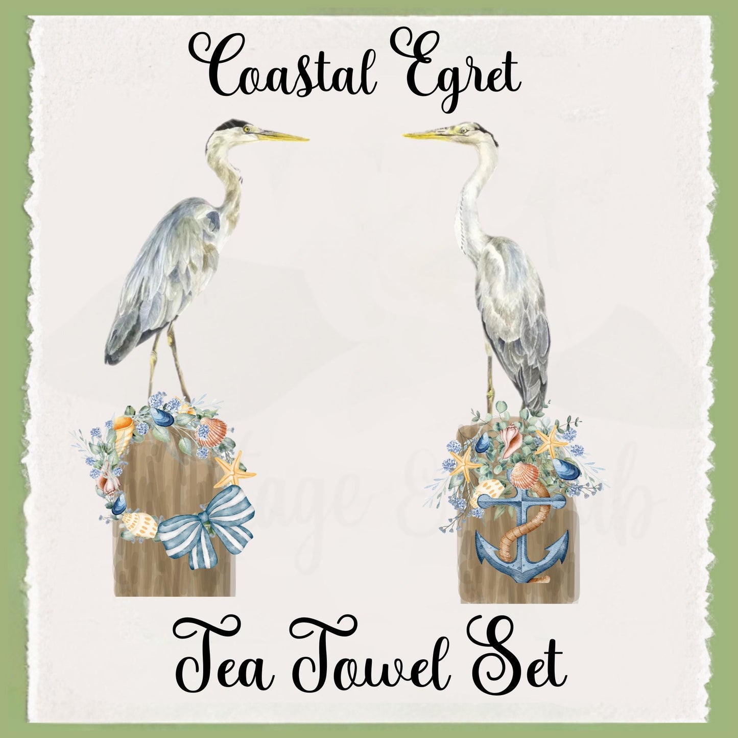 Egret Coastal Tea Towel Set