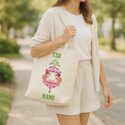 Funny Southern Quote Tote Bags: Pink Elephant & Monkey Bar Cart - Piper No!