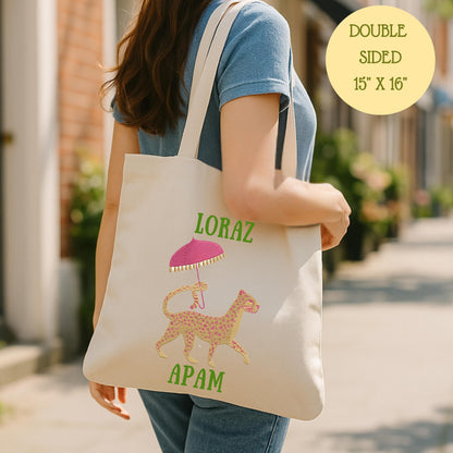 Funny Southern Quote Tote Bags: Pink Elephant & Monkey Bar Cart - Piper No!