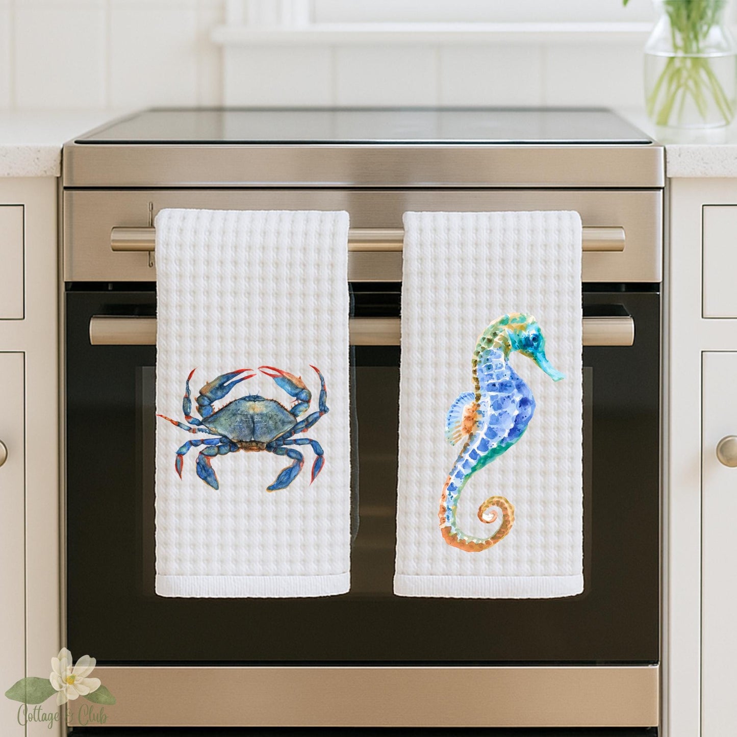 Coastal Crab & Sea Horse Tea Towel Collection