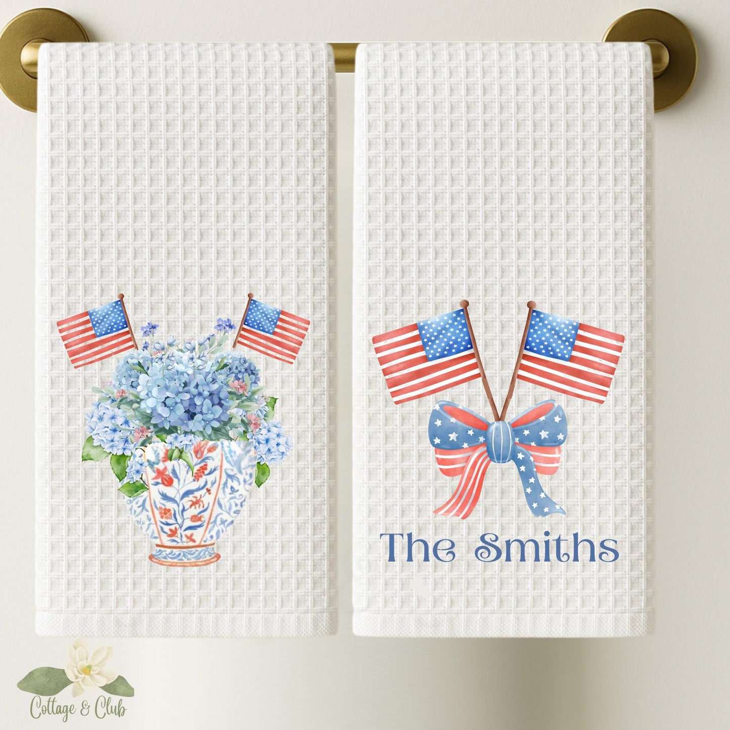 Patriotic Tea Towel Collection: Red, White & Blue American Decor