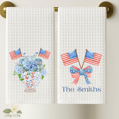Patriotic Tea Towel Collection: Red, White & Blue American Decor