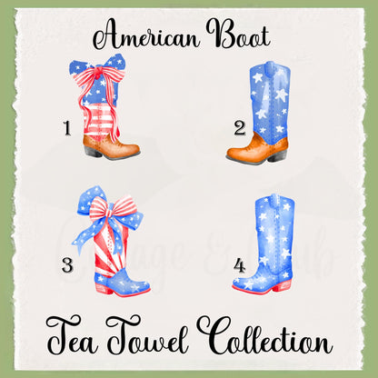 Patriotic Country Boot Tea Towel Collection