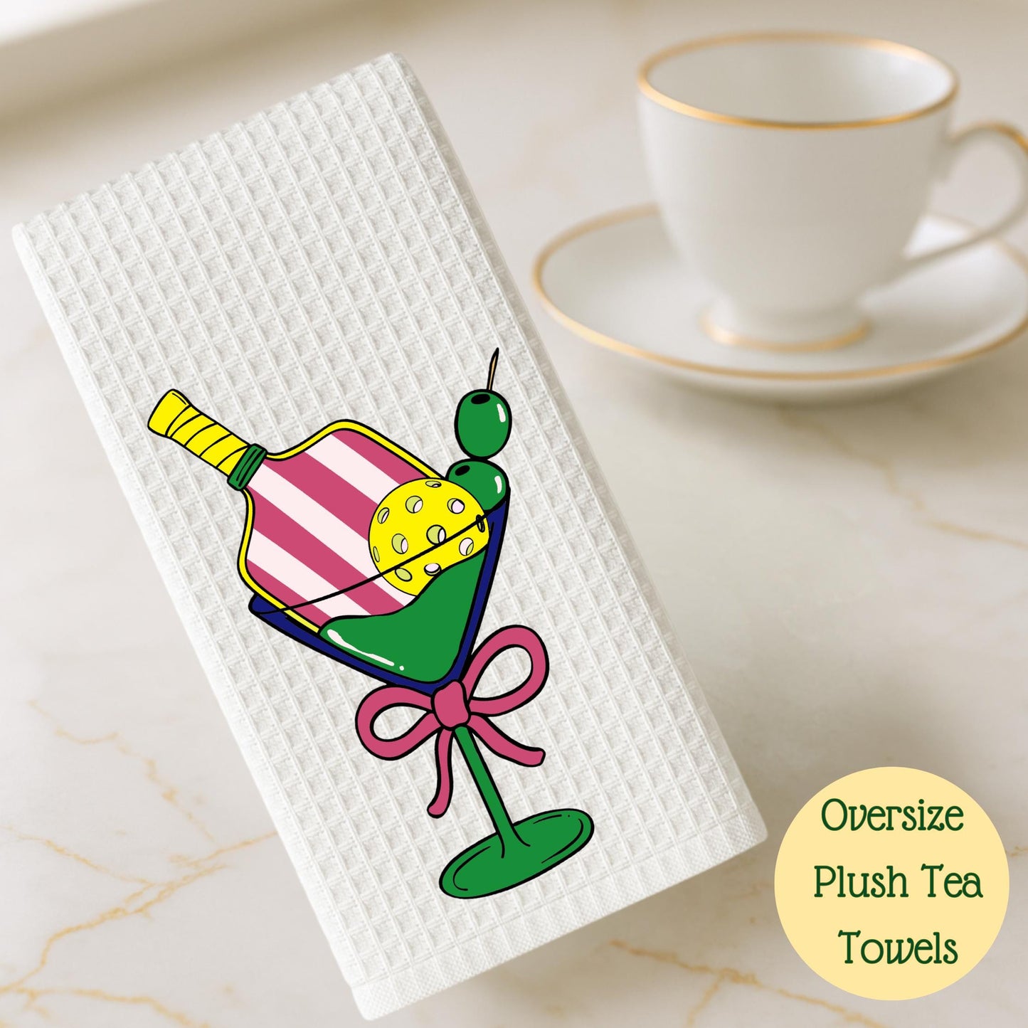 Pickletini Pickleball Tea Towel