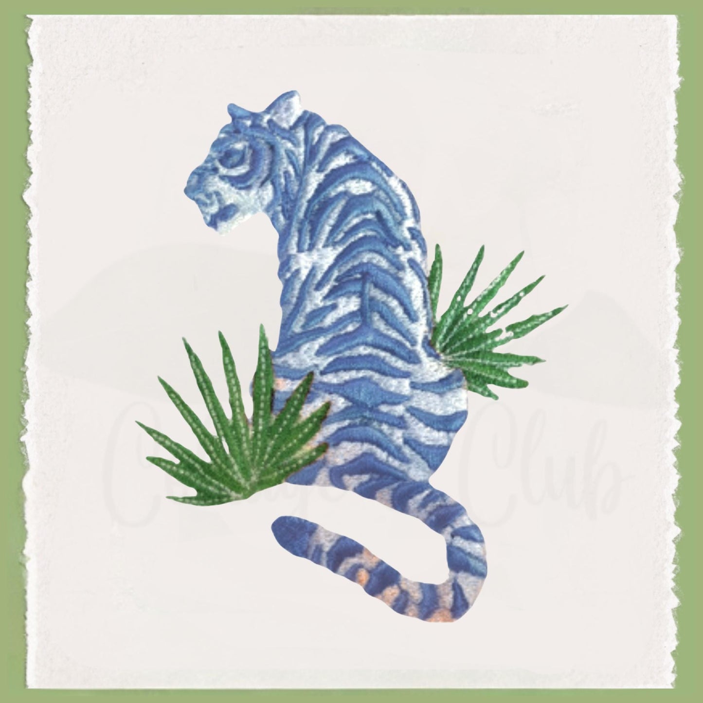 Chinoiserie Inspired Blue and Green Pagoda Tea Towel Collection