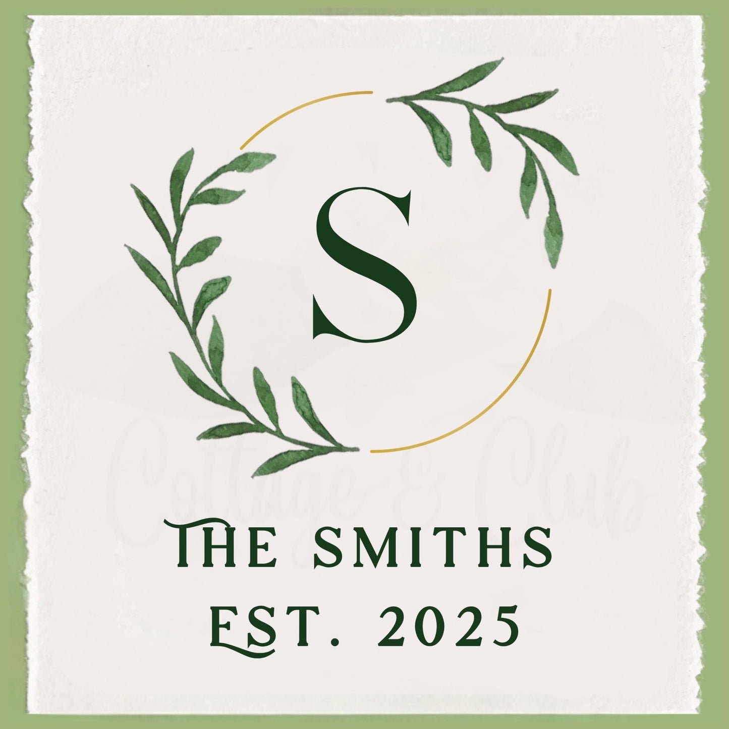 Personalized Monogram Tea Towel