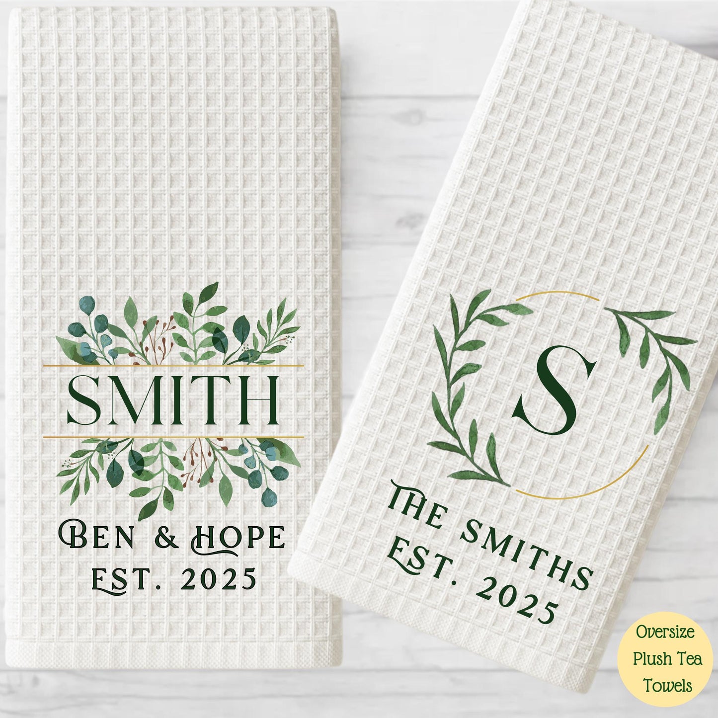 Personalized Monogram Tea Towel