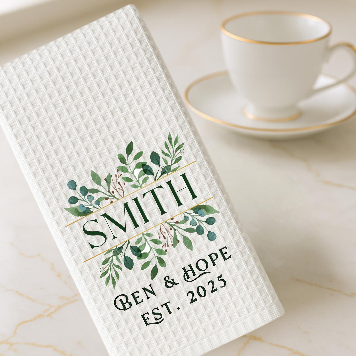 Personalized Monogram Tea Towel