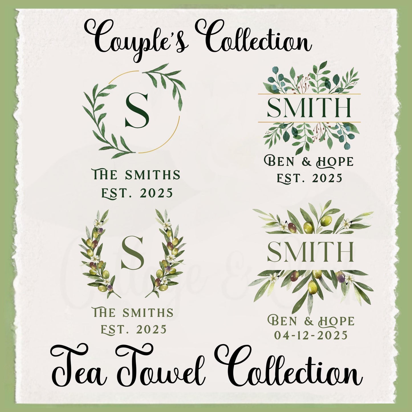 Personalized Monogram Tea Towel