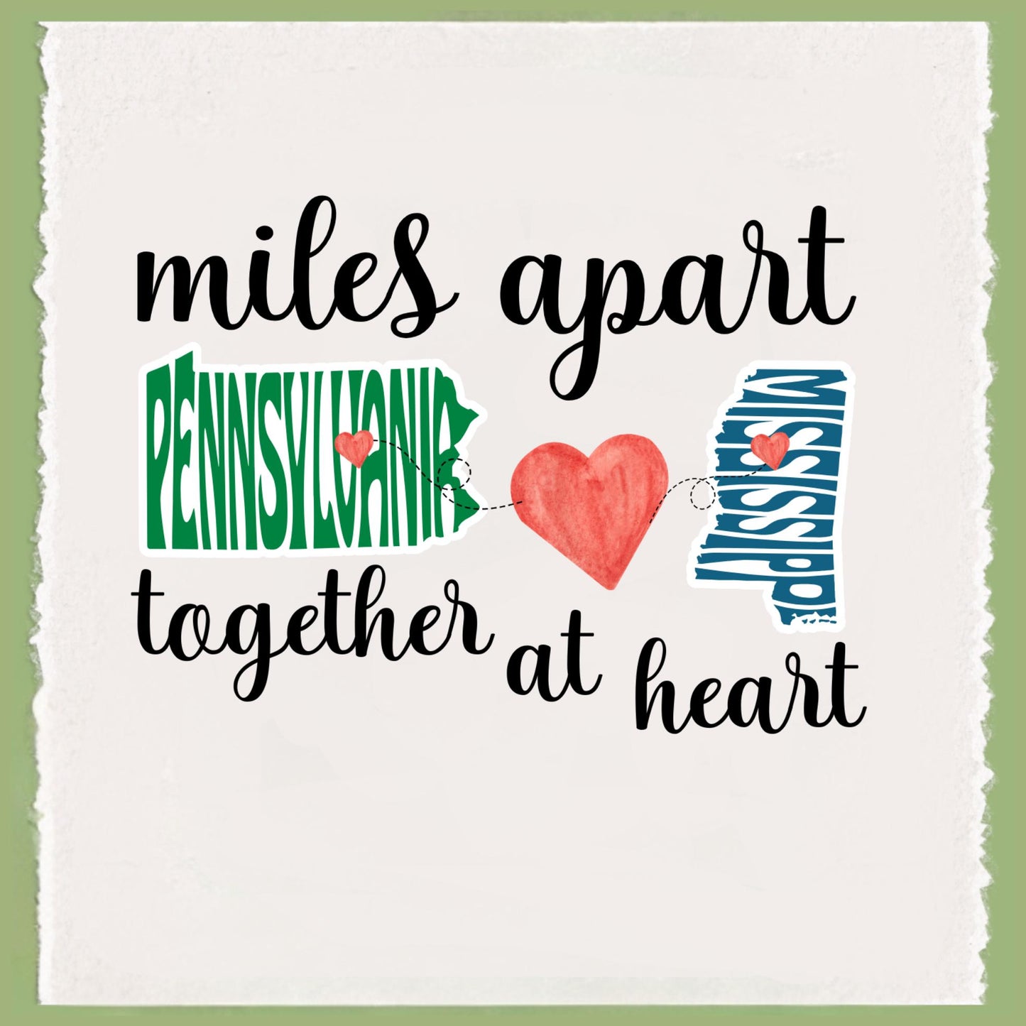 Personalized State to State Dish Towel: Long Distance Friendship Gift