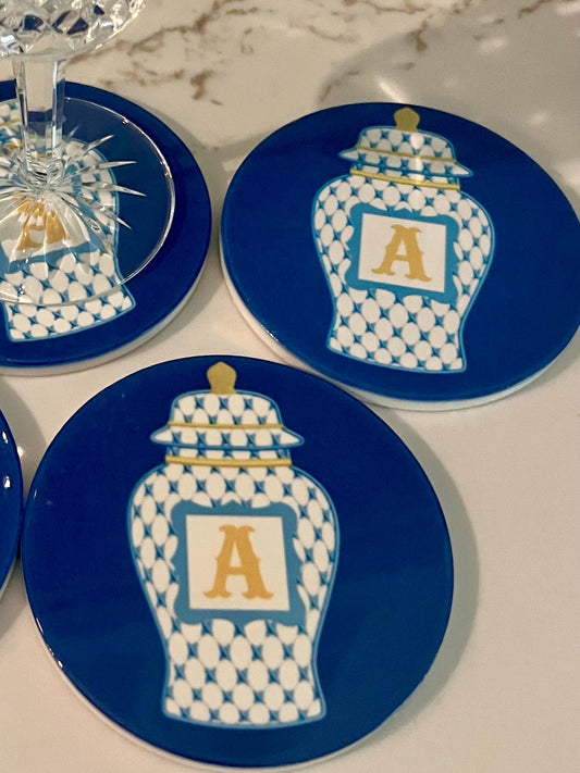 Chinoiserie Coasters: Grand Millennial Set of 4