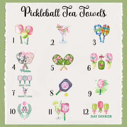 Personalized Pickleball Waffle Weave Tea Towel: Ladies Group Gift