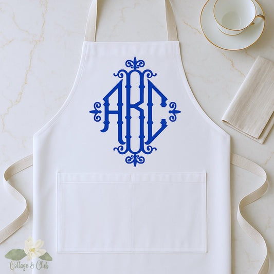 Monogram Apron  - Choose Your Color -Personalized Tea Towels, Pillows, Totes, Coasters & Sport Towels for Monogram Lovers - Unique Gift