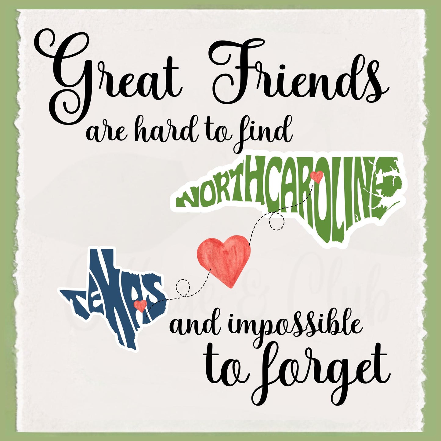 Personalized Long Distance Family or Friend Gift - perfect for  besties moving or a neighbor.  Custom housewarming or hospitality gift