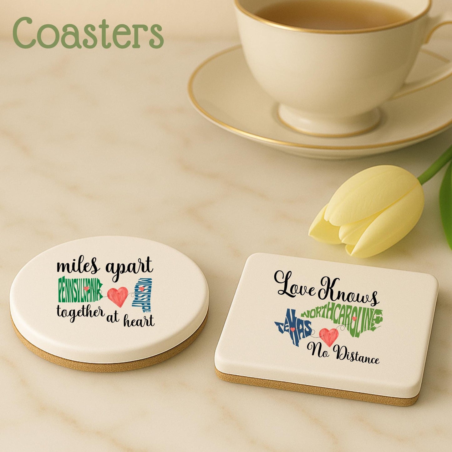 Personalized State to State Long Distance Two State Friends Gift Collection, Long Distance Friendship Gift, Moving Away Gift