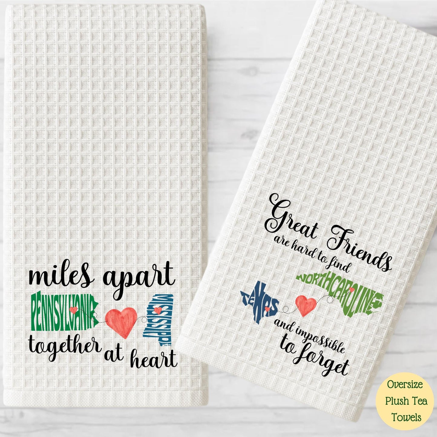 Personalized State to State Long Distance Two State Friends Gift Collection, Long Distance Friendship Gift, Moving Away Gift