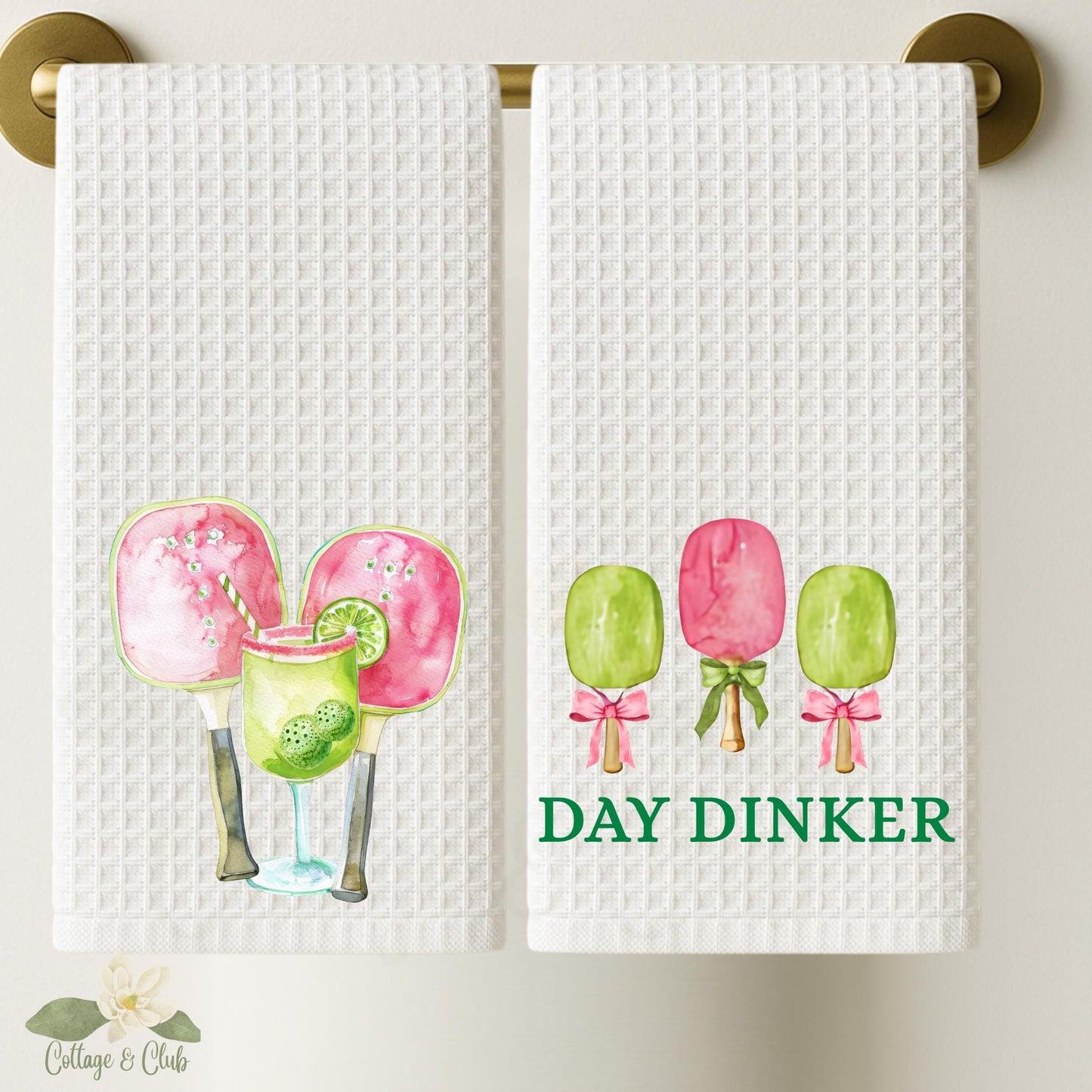 Personalized Pickleball Waffle Weave Tea Towel: Ladies Group Gift