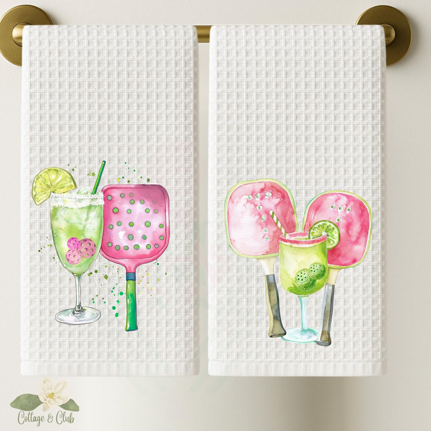 Personalized Pickleball Waffle Weave Tea Towel: Ladies Group Gift