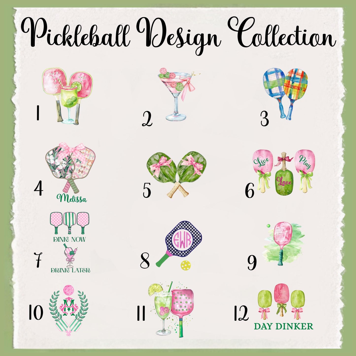 Pickleball Watercolor Art Gift: Coaster, Tote, Towel & Apron