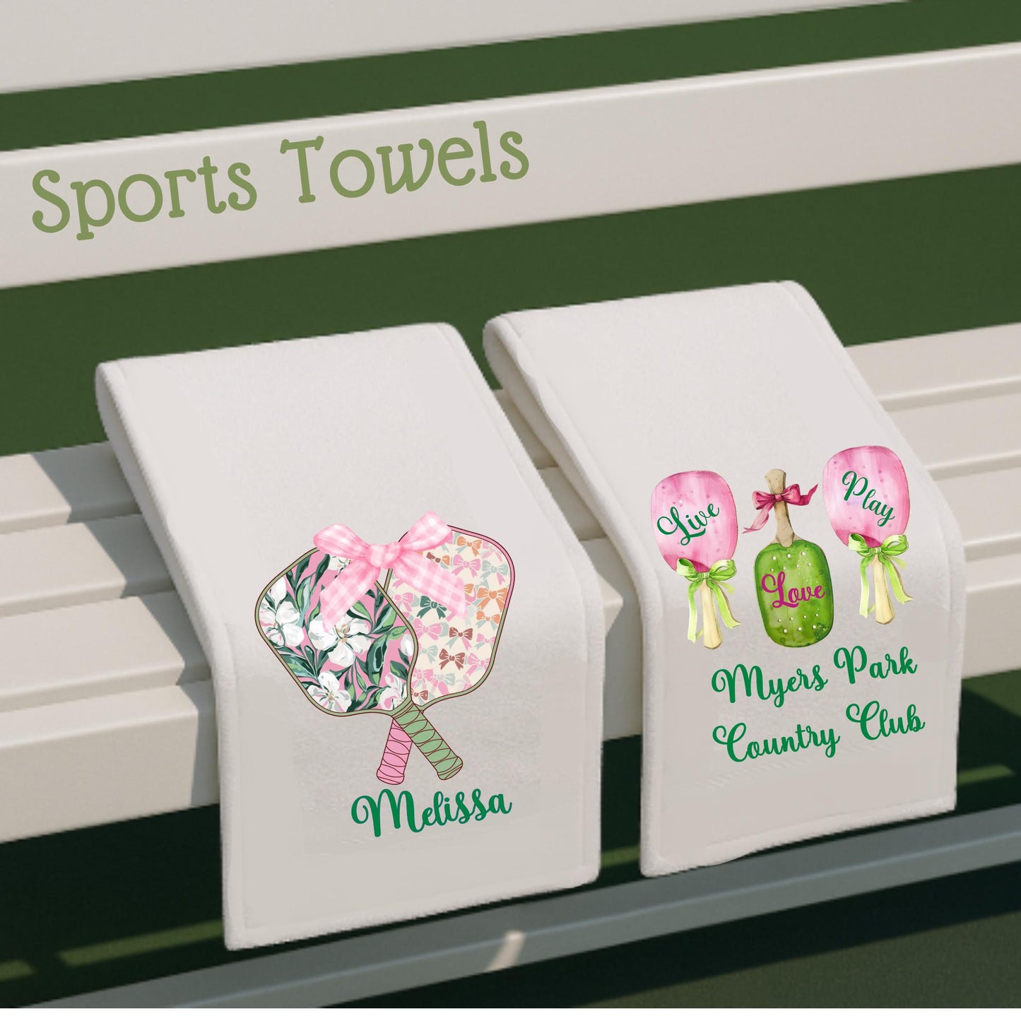 Pickleball Watercolor Gift: Tea Towel, Tote, Coasters, Apron