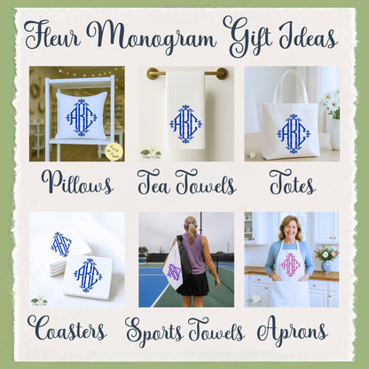Monogram Tote Bag  - Choose Your Color -Personalized Tea Towels, Pillows, Aprons, Coasters & Sport Towels for Monogram Lovers - Unique Gift