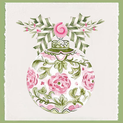 Christmas Pillow - Preppy Pink & Green House Decor - Monogram Christmas Gift - Custom Pillow