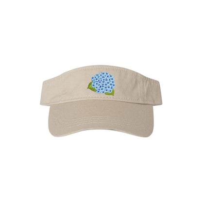Embroidered Hydrangea Cap or Visor: Preppy Summer Style