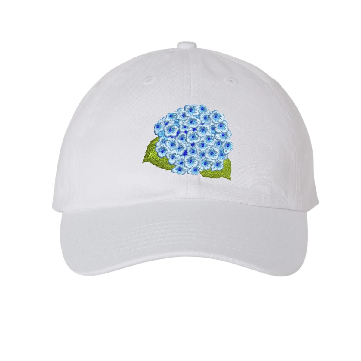 Embroidered Hydrangea Cap or Visor: Preppy Summer Style