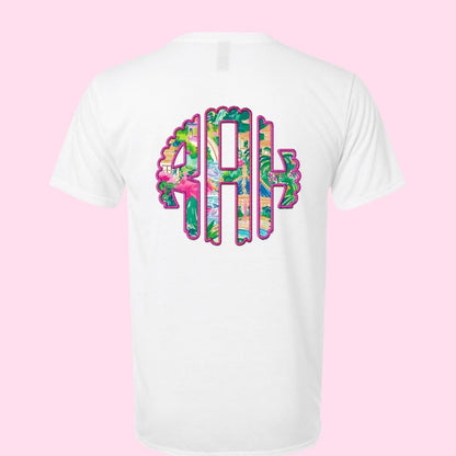 Monogrammed T- Shirt / Patriotic Independence Day / Preppy Monogram Shirt/ Initials Shirt/ Personalized Shirt/ Custom Gift for her / America