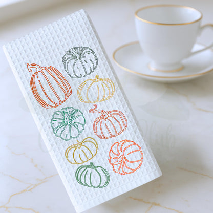 Fall Pumpkin Tea Towel Personalized Gift Preppy Kitchen Decor Hostess Birthday Gift For Her Personalized Dish Towel
