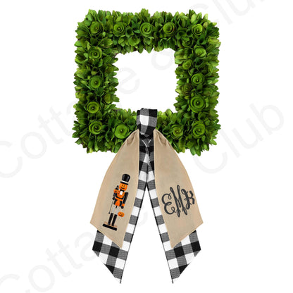 Halloween Fall Pumpkin & Cat Nutcracker Wreath Sash | Door Hanger | Front Door Decor | Wreath Bow | Holiday Porch Decor - Pumpkin Decoration