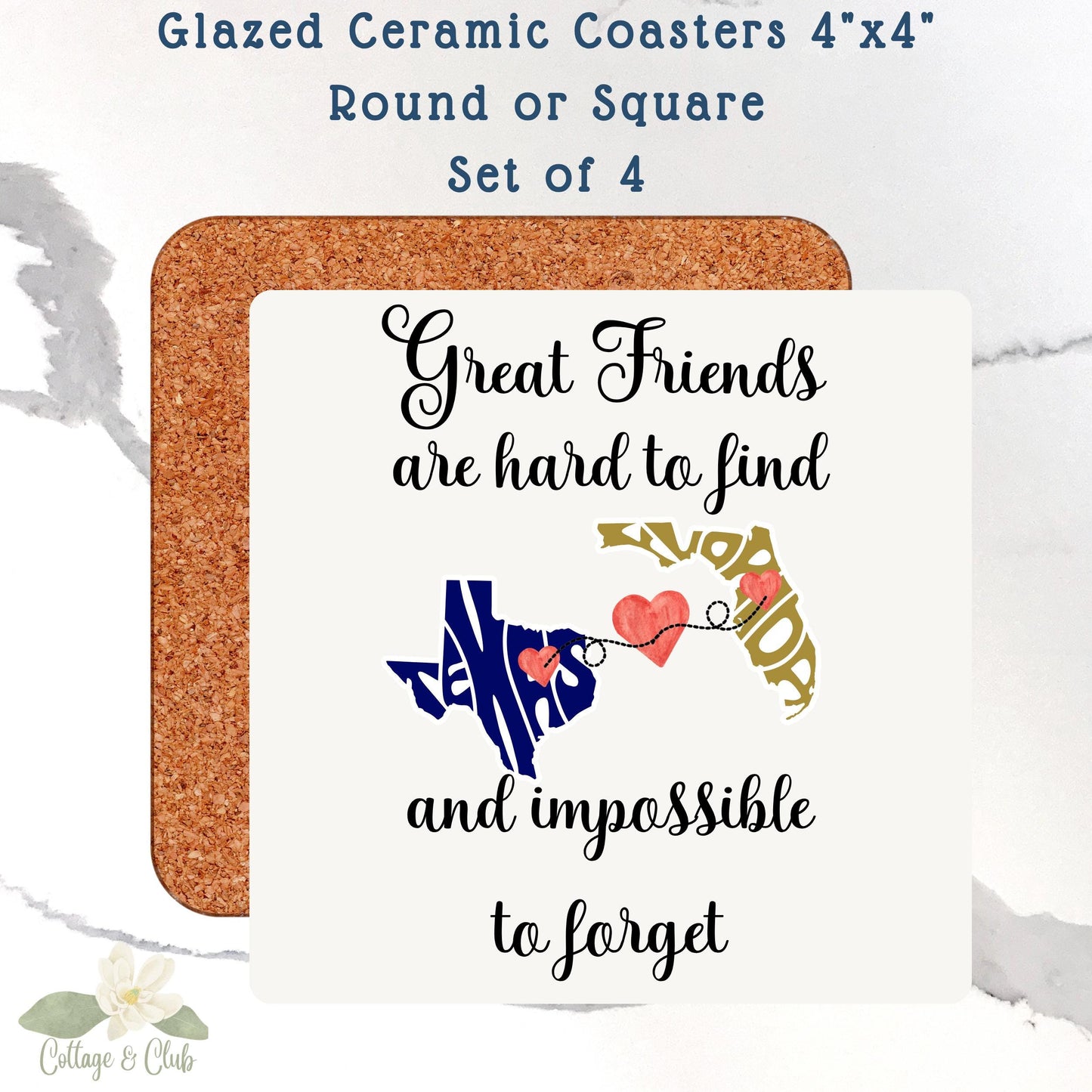 Personalized State to State Long Distance Gift: Friendship Collection