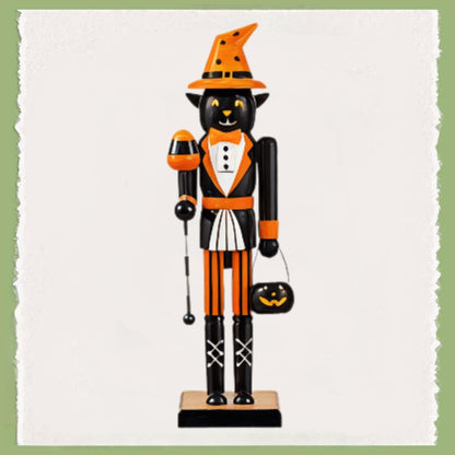 Personalized Halloween Nutcracker Tea Towel | Custom Kitchen Decor Gift for Her, Mom, Fall Halloween, Black & White Decor, Hostess Gift
