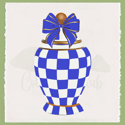 Personalized MacKenzie Childs Royal Check Tea Towel | Custom Kitchen Gift, Decor for her, Hostess, Fall  Birthday, Unique Gift, Royal Blue