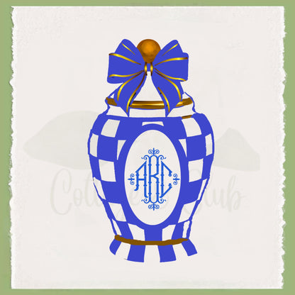 Personalized MacKenzie Childs Royal Check Tea Towel | Custom Kitchen Gift, Decor for her, Hostess, Fall  Birthday, Unique Gift, Royal Blue