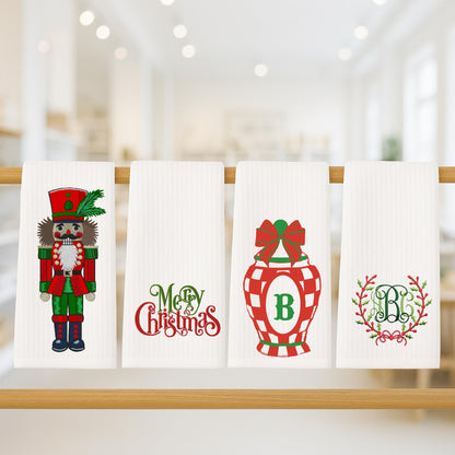Personalized Christmas Nutcracker Tea Towel: Preppy Kitchen Decor