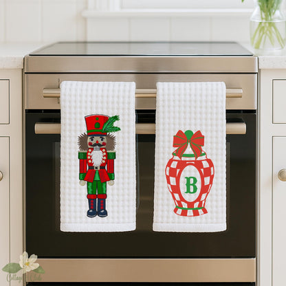 Personalized Christmas Nutcracker Tea Towel: Preppy Kitchen Decor