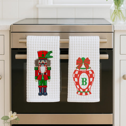 Personalized Christmas Nutcracker Tea Towel: Preppy Kitchen Decor