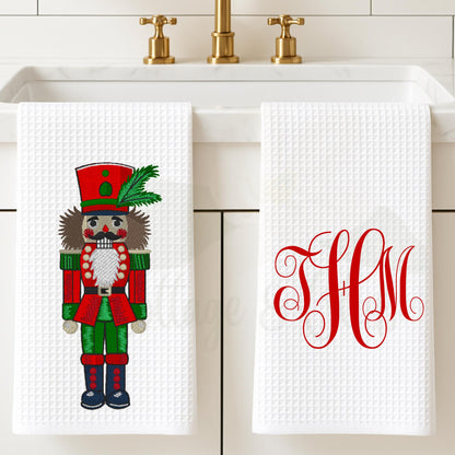 Personalized Christmas Nutcracker Tea Towel: Preppy Kitchen Decor