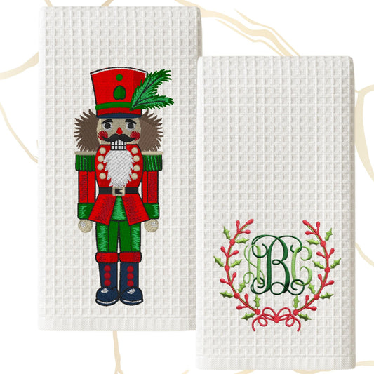 Personalized Christmas Nutcracker Tea Towel: Preppy Kitchen Decor