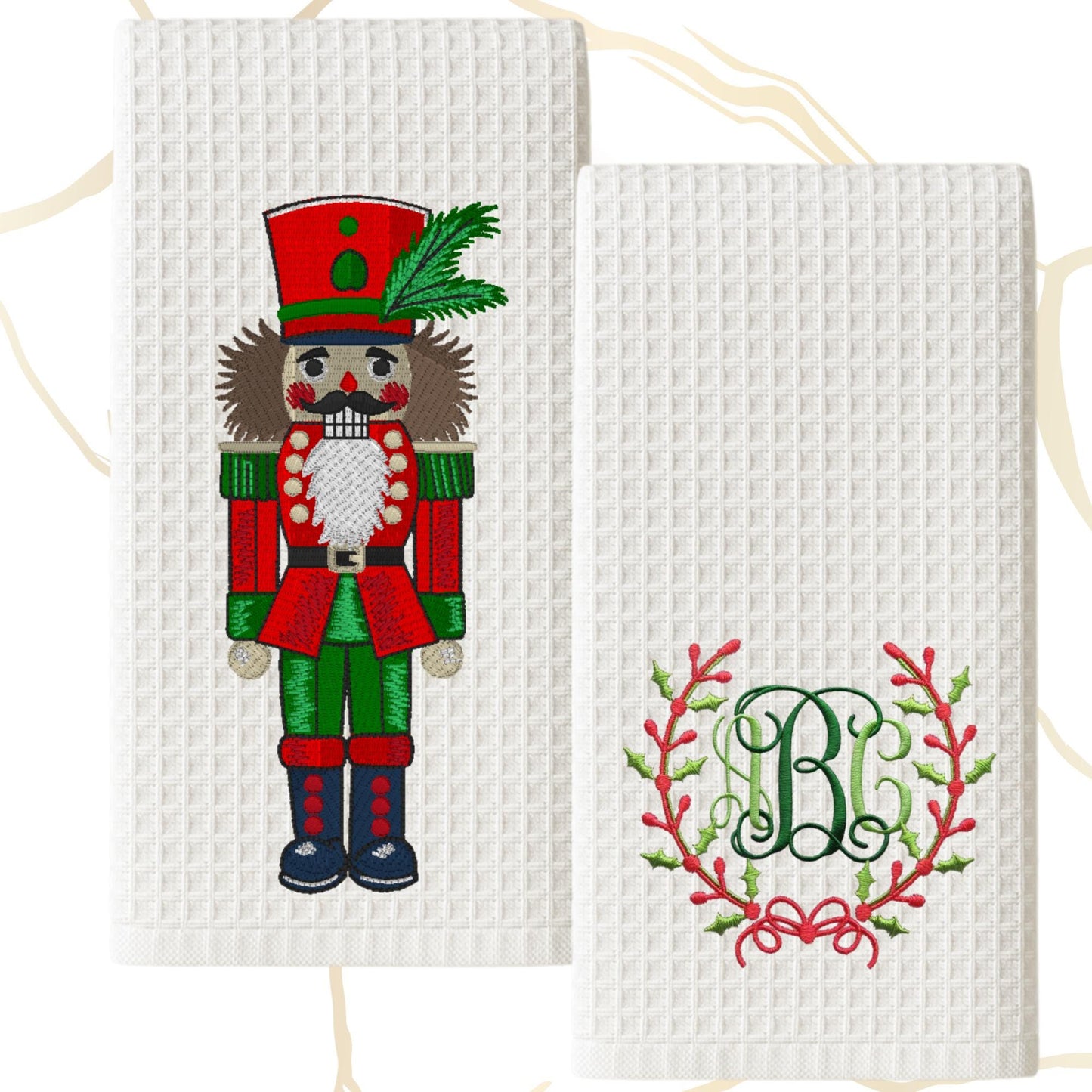 Personalized Christmas Nutcracker Tea Towel: Preppy Kitchen Decor