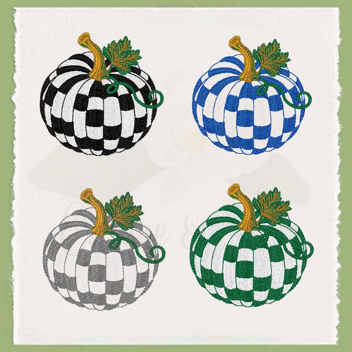 Checkered Royal Blue and White Pumpkin Tea Towel Set: Waffle-Weave Fall Kitchen Decor