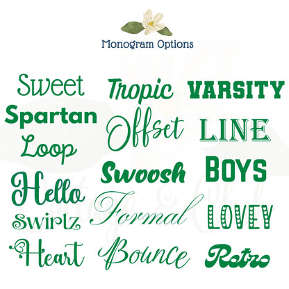 Palm Beach Animal Party Tea Towels: Preppy Monogram Waffle Weave - Lotus Theme Piper No!