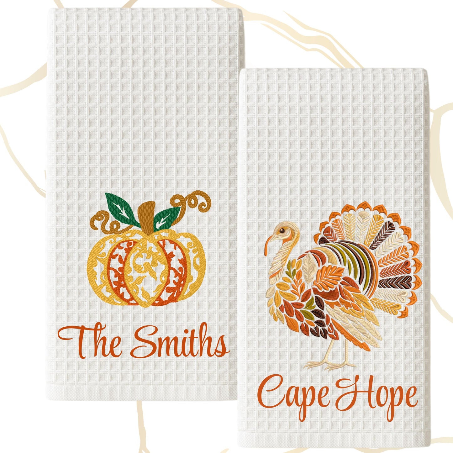 Fall Thanksgiving Turkey Tea Towel