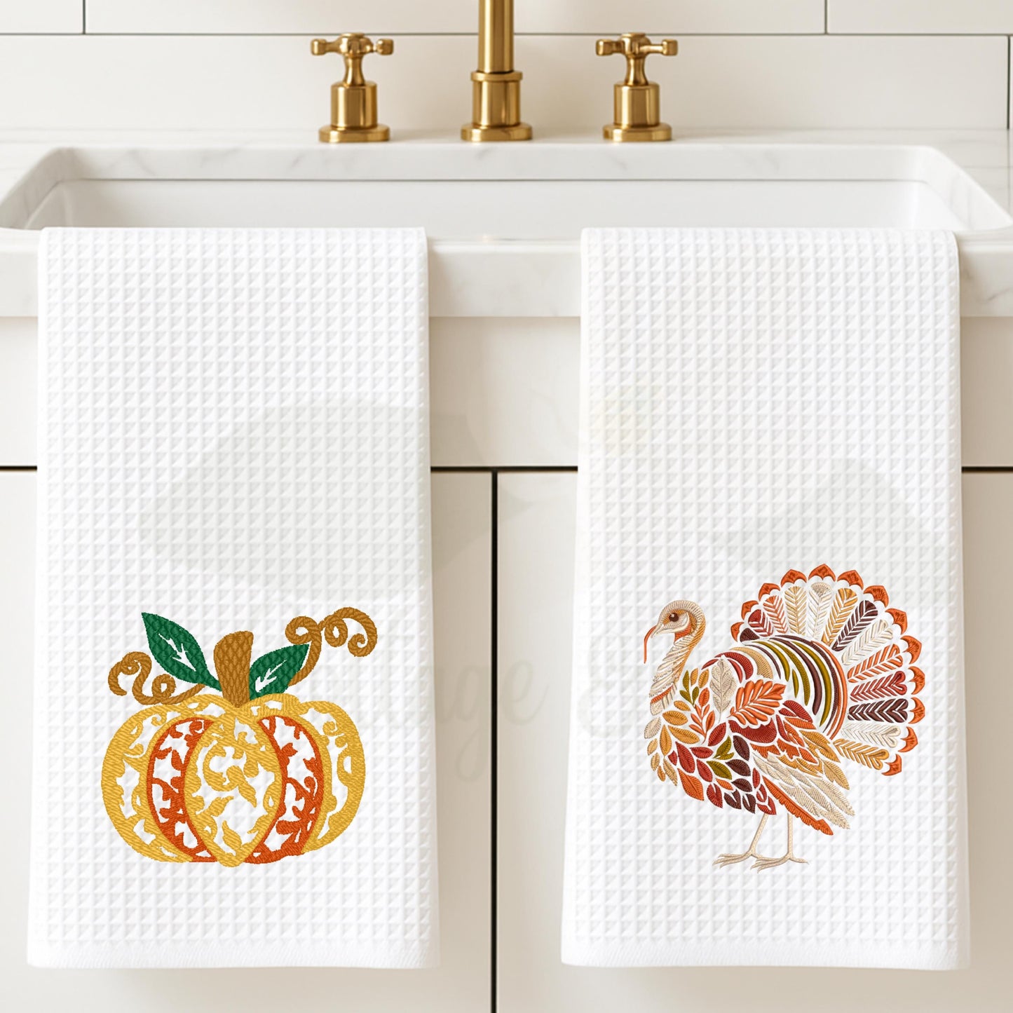 Fall Thanksgiving Turkey Tea Towel