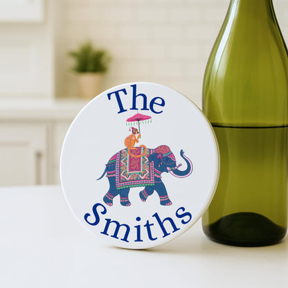 Eastern Theme Monkey, Bar Cart, Pagoda, Leopard and Zebra Coaster Collection - Set of 4